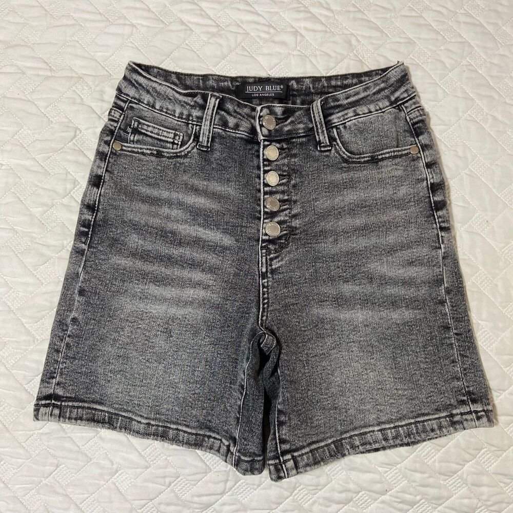 Judy blue shorts Judy blue jeans STRETCH denim shorts charcoal gray black MEDIUM